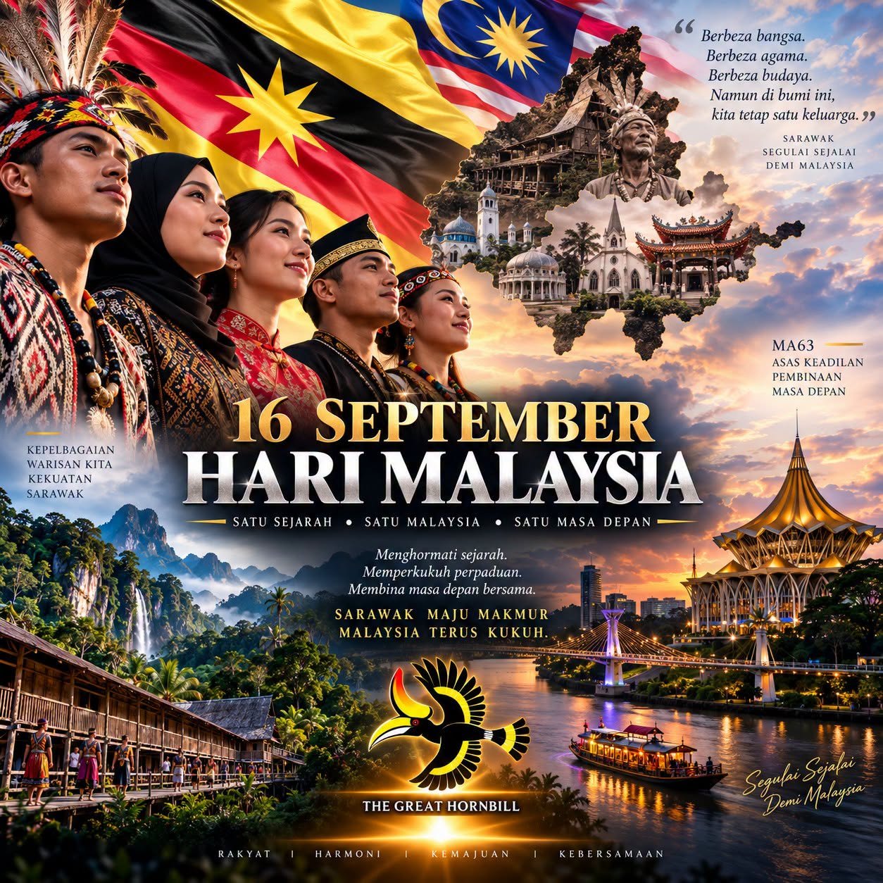16 September: Sarawak Tidak Pernah Lupa Sejarah, Perpaduan Jadi Kekuatan