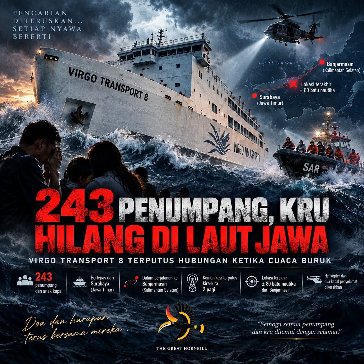 243 Penumpang dan Kru Dalam Ketidakpastian - Kapal Hilang di Laut Jawa
